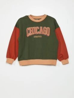Felpa In Tessuto Felpato Stampa 'Chicago'