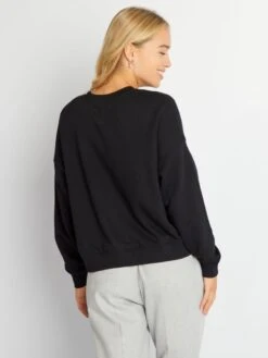 Felpa In Tessuto Felpato Tinta Unita -Kiabi felpa in tessuto felpato tinta unita nero acj93 3 frb3