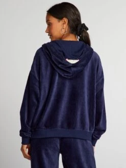 Felpa In Velluto A Coste -Kiabi felpa in velluto a coste blu apr23 1 frb3