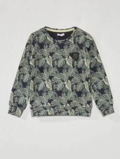 Felpa Stampata Con Scollo Tondo