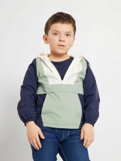 Giacca A Vento Adattiva Con Cappuccio -Kiabi giacca a vento adattiva con cappuccio blu nero zp405 1 frb3