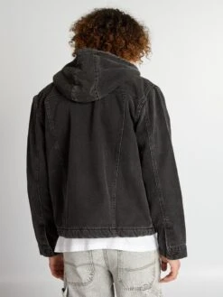 Giacca In Jeans Con Cappuccio -Kiabi giacca in jeans con cappuccio nero aqa13 1 frb3