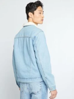 Giacca In Jeans Foderata In Sherpa -Kiabi giacca in jeans foderata in sherpa blu denim chiaro aqh26 1 frb5