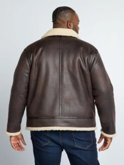 Giacca In Similpelle Foderata In Sherpa -Kiabi giacca in similpelle foderata in sherpa marrone aqy89 1 frb5