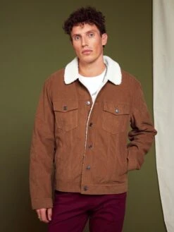 Giacca In Velluto Con Collo In Sherpa -Kiabi giacca in velluto con collo in sherpa marronebianco aqy17 1 frb3