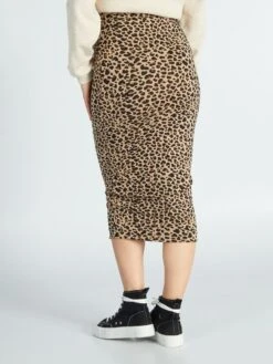 Gonna A Tubino Con Motivo -Kiabi gonna a tubino con motivo marrone ajo36 1 frb3