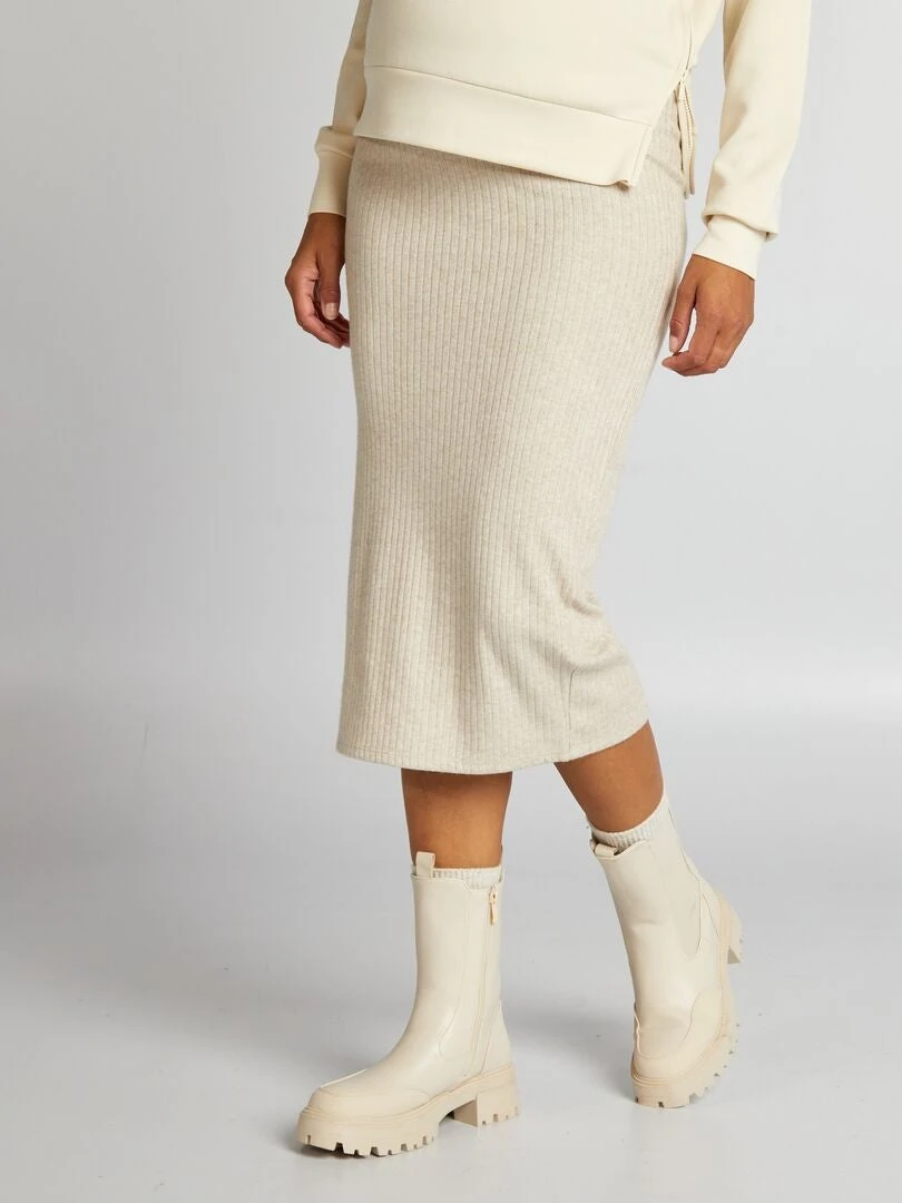 Gonna A Tubino Premaman In Maglia A Costine 2 Gonna A Tubino Premaman In Maglia A Costine - immagine 2