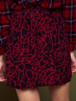 Gonna Corta In Maglia Effetto Crêpe -Kiabi gonna corta in maglia effetto crepe rosso aje51 3 frb3