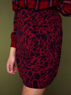 Gonna Corta In Maglia Effetto Crêpe -Kiabi gonna corta in maglia effetto crepe rosso aje51 3 frb4