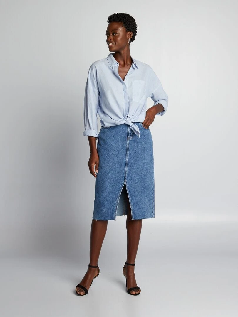 Gonna In Jeans Con Spacco 1 Gonna In Jeans Con Spacco