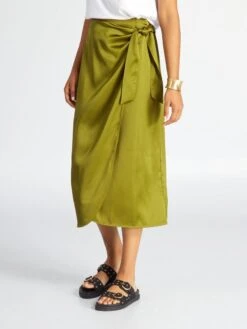 Gonna Longuette Con Taglio Portafoglio