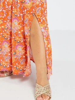 Gonna Lunga Con Balze Stampata - 7 Gonna Lunga Con Balze Stampata - -Kiabi gonna lunga con balze stampata arancione aer28 2 frb4