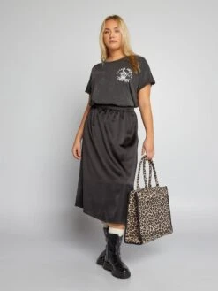 Gonna Midi Effetto Satinato