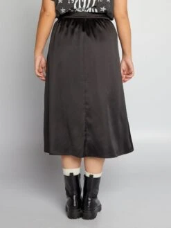 Gonna Midi Effetto Satinato -Kiabi gonna midi effetto satinato nero ats53 1 frb3