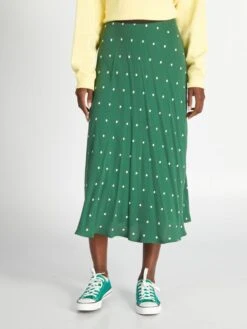 Gonna Midi In Maglia Effetto Crêpe