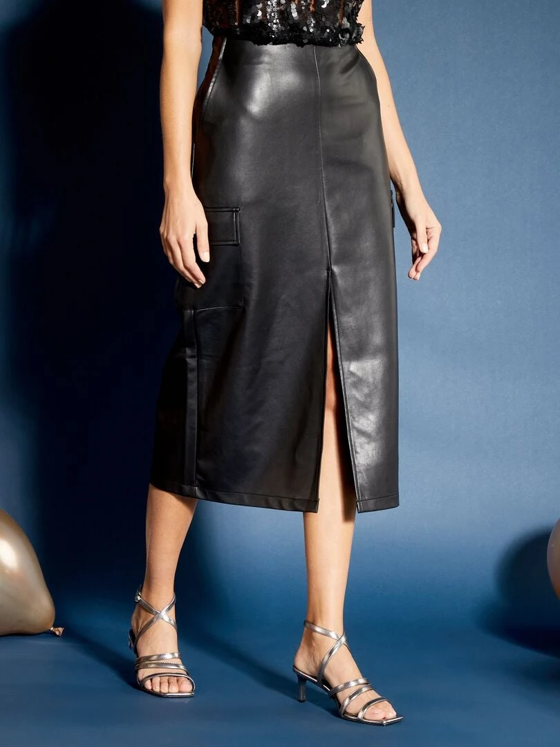 Gonna Midi In Similpelle + Tasche Cargo 2 Gonna Midi In Similpelle + Tasche Cargo - immagine 2