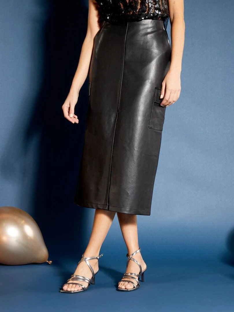 Gonna Midi In Similpelle + Tasche Cargo 3 Gonna Midi In Similpelle + Tasche Cargo - immagine 3