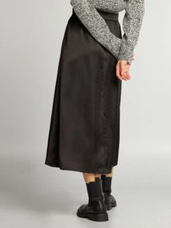 Gonna Midi Satinata -Kiabi gonna midi satinata nero atm70 1 frb3