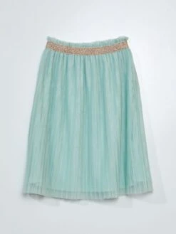 Gonna Plissettata In Tulle Con Cintura Con Paillettes