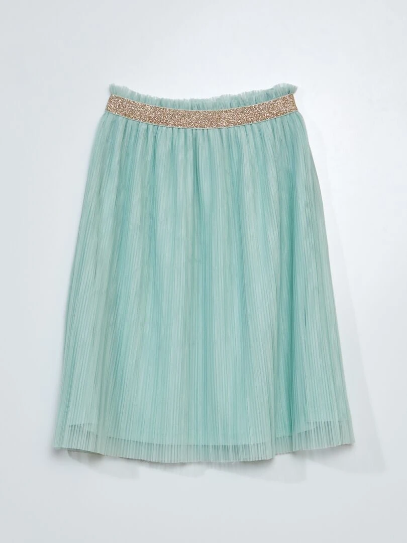 Gonna Plissettata In Tulle Con Cintura Con Paillettes 1 Gonna Plissettata In Tulle Con Cintura Con Paillettes