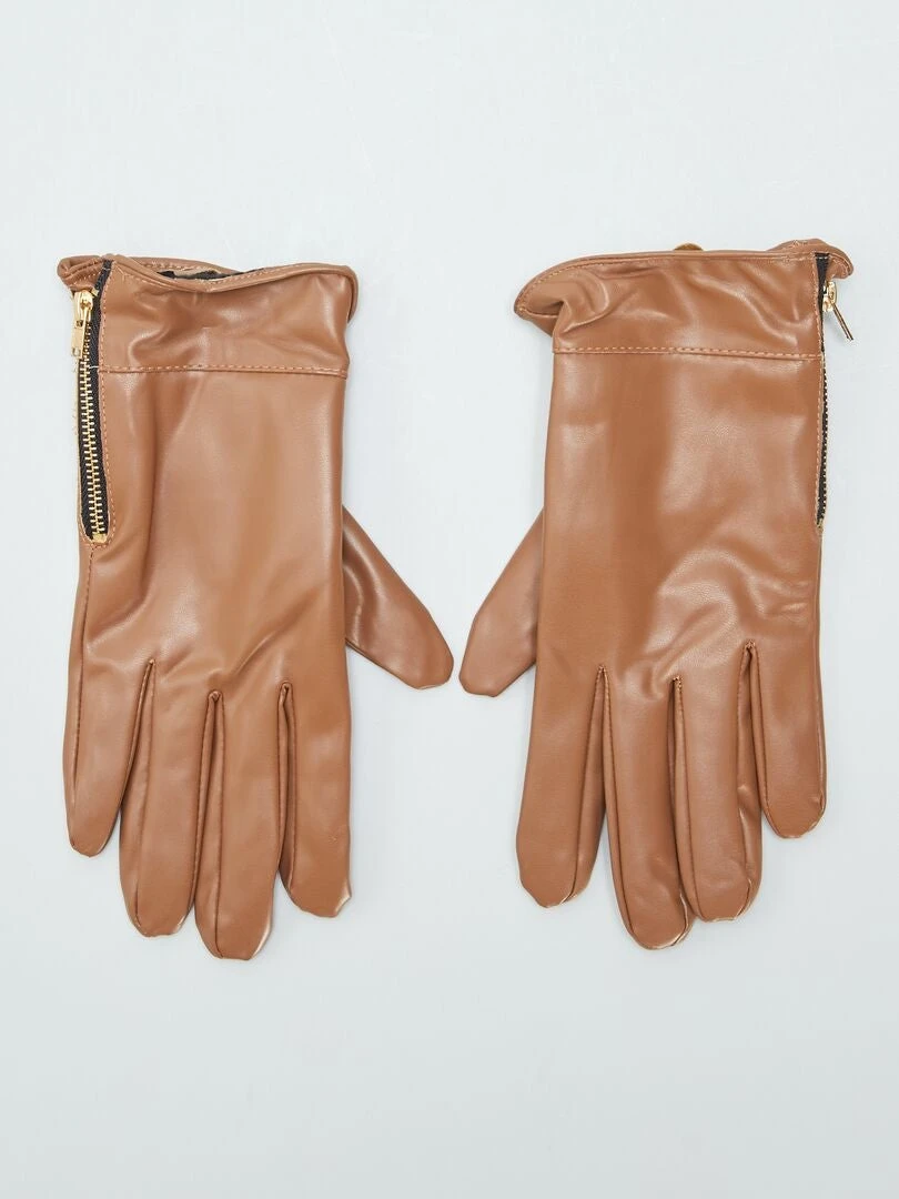 Guanti In Similpelle Con Zip Fantasia 1 Guanti In Similpelle Con Zip Fantasia