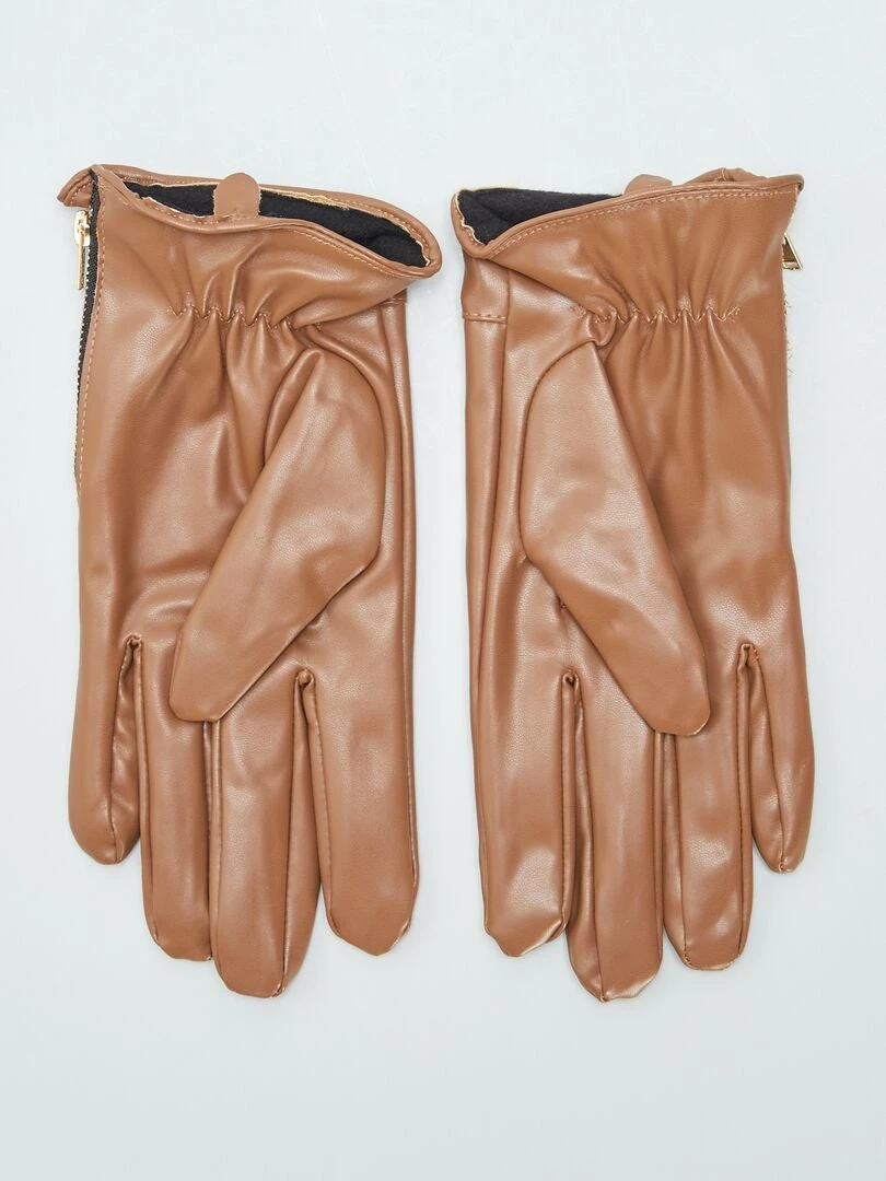 Guanti In Similpelle Con Zip Fantasia 2 Guanti In Similpelle Con Zip Fantasia - immagine 2
