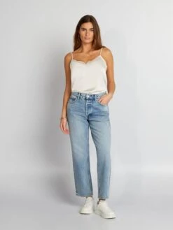 Jeans Dritti Vita Alta