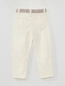 Jeans Larghi Con Cintura In Tessuto -Kiabi jeans larghi con cintura in tessuto bianco aoc82 1 frb2