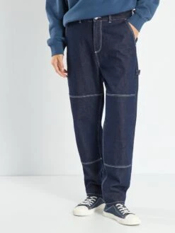 Jeans Larghi Con Impunture A Contrasto -Kiabi jeans larghi con impunture a contrasto blu aev39 2 frb4