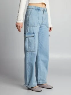 Jeans Larghi Con Tasche -Kiabi jeans larghi con tasche blu aod41 1 frb3