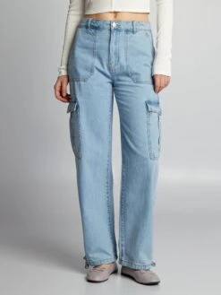 Jeans Larghi Con Tasche -Kiabi jeans larghi con tasche blu aod41 1 frb5