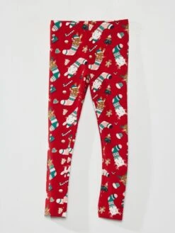 Leggings Lunghi Natalizi In Jersey