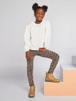 Leggings Stampati In Maglia A Coste