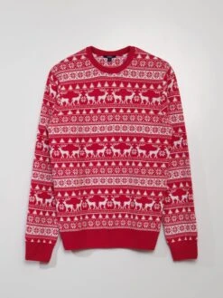 Maglione Di Natale Con Alberi E Fiocchi Di Neve