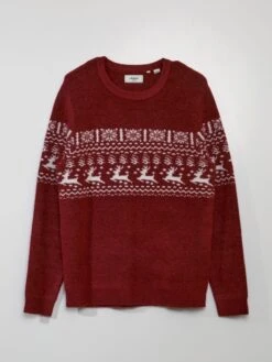 Maglione Di 'Natale' Con Cervi E Fiocchi Di Neve