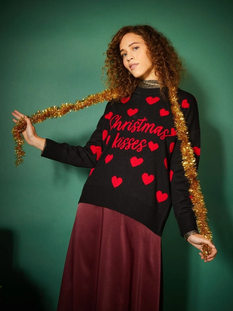 Maglione Di Natale Con Cuori 3 Maglione Di Natale Con Cuori - immagine 3