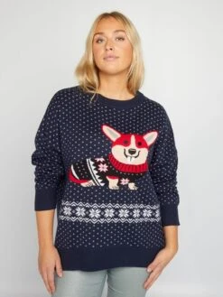 Maglione Di Natale In Maglia Con Cane