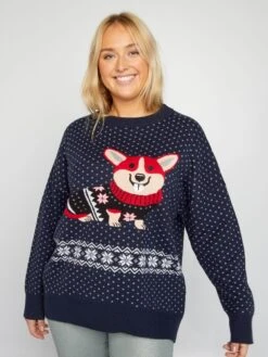 Maglione Di Natale In Maglia Con Cane -Kiabi maglione di natale in maglia con cane blu atn69 1 frb4