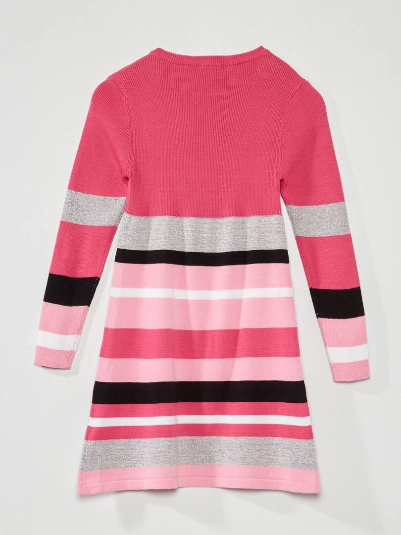 Maxi Pull In Maglia A Coste A Righe 2 Maxi Pull In Maglia A Coste A Righe - immagine 2