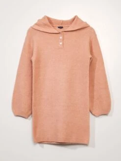 Maxi Pull In Maglia Con Cappuccio