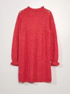 Maxi Pull In Maglia Traforata -Kiabi maxi pull in maglia traforata rosso ayz53 2 frb3