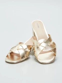 Mules Dorate Con Tacco -Kiabi mules dorate con tacco giallo bat69 1 frb5