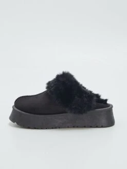 Mules Imbottite Di Pelliccia Suola Spessa -Kiabi mules imbottite di pelliccia suola spessa nero bmt35 1 frb4
