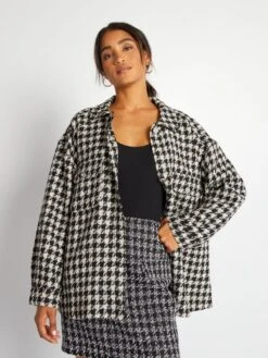 Overshirt A Pied-de-poule -Kiabi overshirt a pied de poule nero ayq56 1 frb3