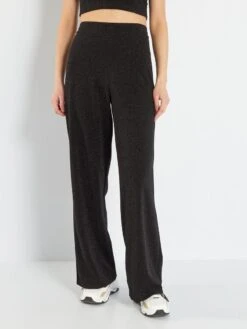 Pantaloni A Vita Alta In Maglia Iridescente 8 Pantaloni A Vita Alta In Maglia Iridescente -Kiabi pantaloni a vita alta in maglia iridescente nero asw01 2 frb4