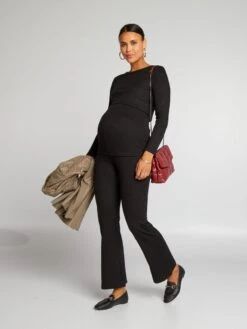 Pantaloni Bootcut Premaman In Tessuto A Costine