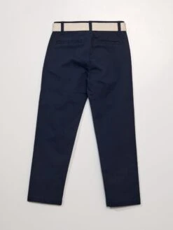 Pantaloni Chino In Twill + Cintura -Kiabi pantaloni chino in twill cintura blu azb15 1 frb3