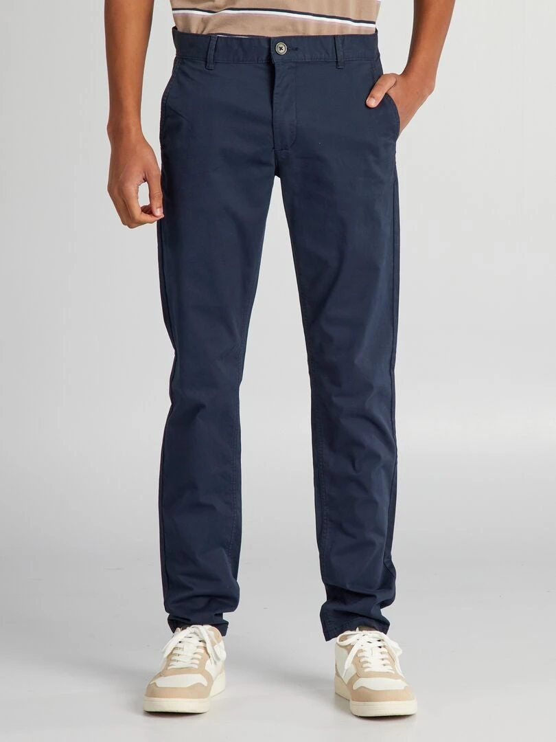 Pantaloni Chino Slim Puro Cotone L36 + 1 M 90 2 Pantaloni Chino Slim Puro Cotone L36 + 1 M 90 - immagine 2