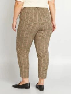 Pantaloni Dritti Pied De Poule -Kiabi pantaloni dritti pied de poule marrone ana40 1 frb3