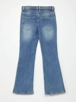 Pantaloni Flare Con Cintura Intrecciata -Kiabi pantaloni flare con cintura intrecciata blu denim apg63 1 frb3